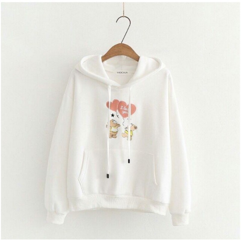 Áo Hoodie Nữ  In Hình Gấu Thả tim GGS03 Siêu Đỉnh-Chất Nỉ Hoodie-Tạo Cảm Giác Ấm Áp Mềm Mại Trong Từng Hoạt Động | BigBuy360 - bigbuy360.vn