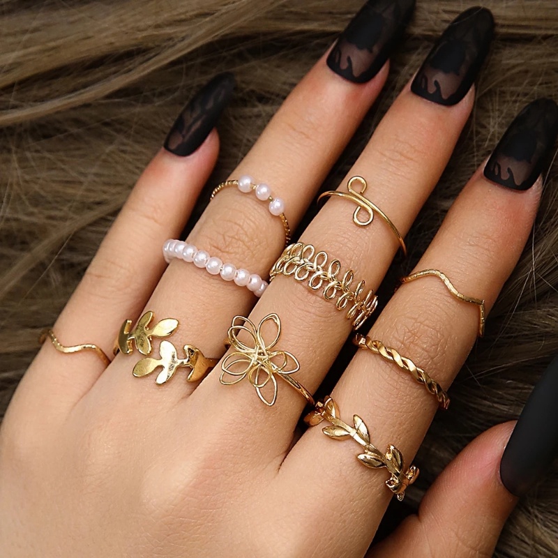 Set 10 Nhẫn Đeo Khớp Ngón Tay Phong Cách Boho Cổ Điển Dành Cho Nữ