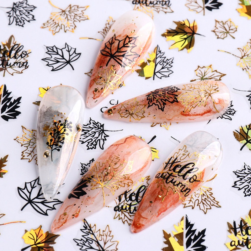 Miếng Dán Trang Trí Móng Tay Hình Lá Phong YOUYO