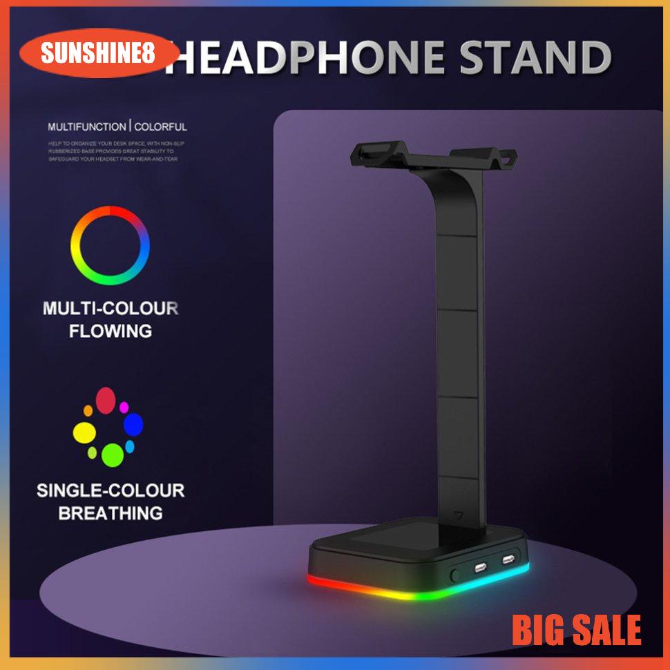 Giá đỡ tai nghe RGB 2 cổng USB để bàn tiện dụng