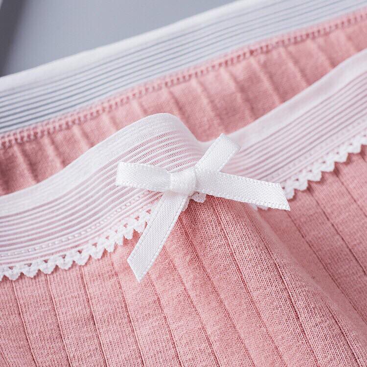 Quần lót nữ cotton tăm nơ viền ren thun lạnh dễ thương sexxy gợi cảm