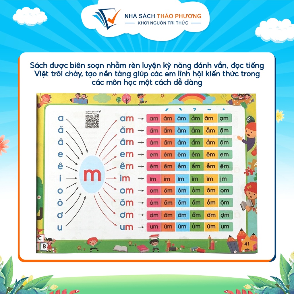 Sách - Tập đánh vần Tiếng Việt theo sơ đồ tư duy phiên bản mới 4.0 (có âm thanh, quét mã QR)