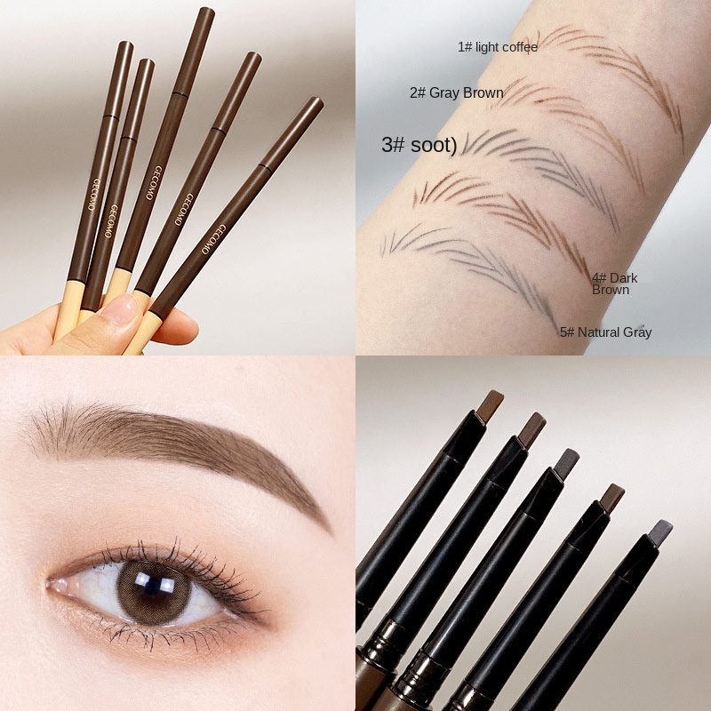 Chì kẻ lông mày hai đầu siêu mịn chống thấm nước và mồ hôi