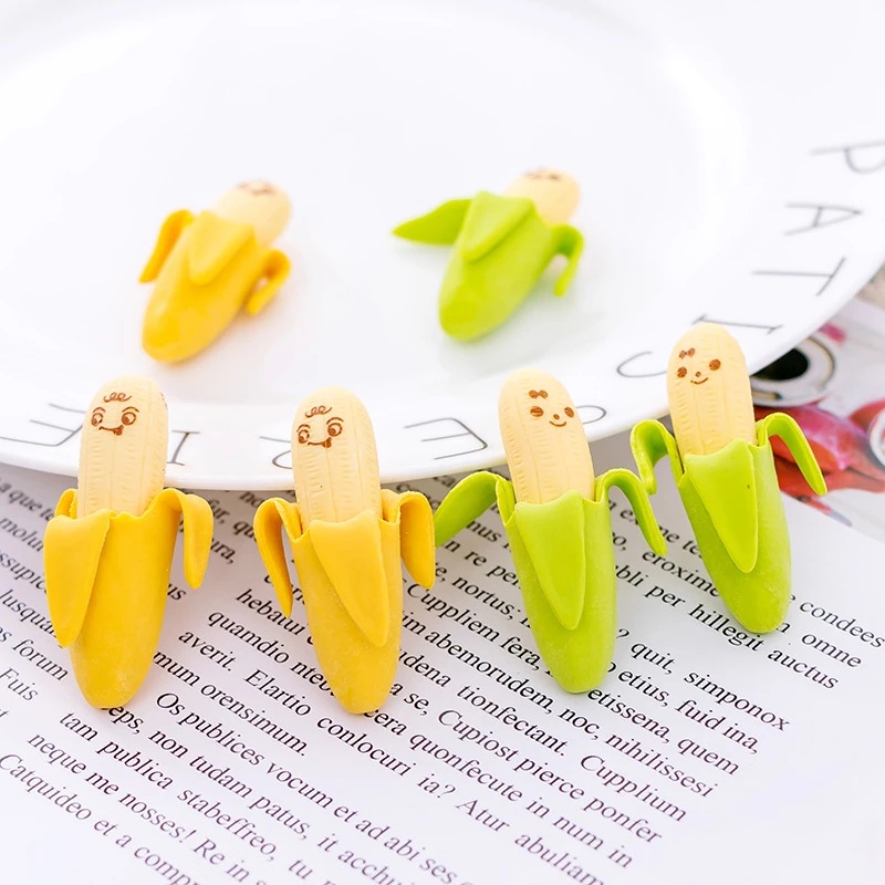2 Gôm Bút Chì Hình Quả Chuối Dễ Thương