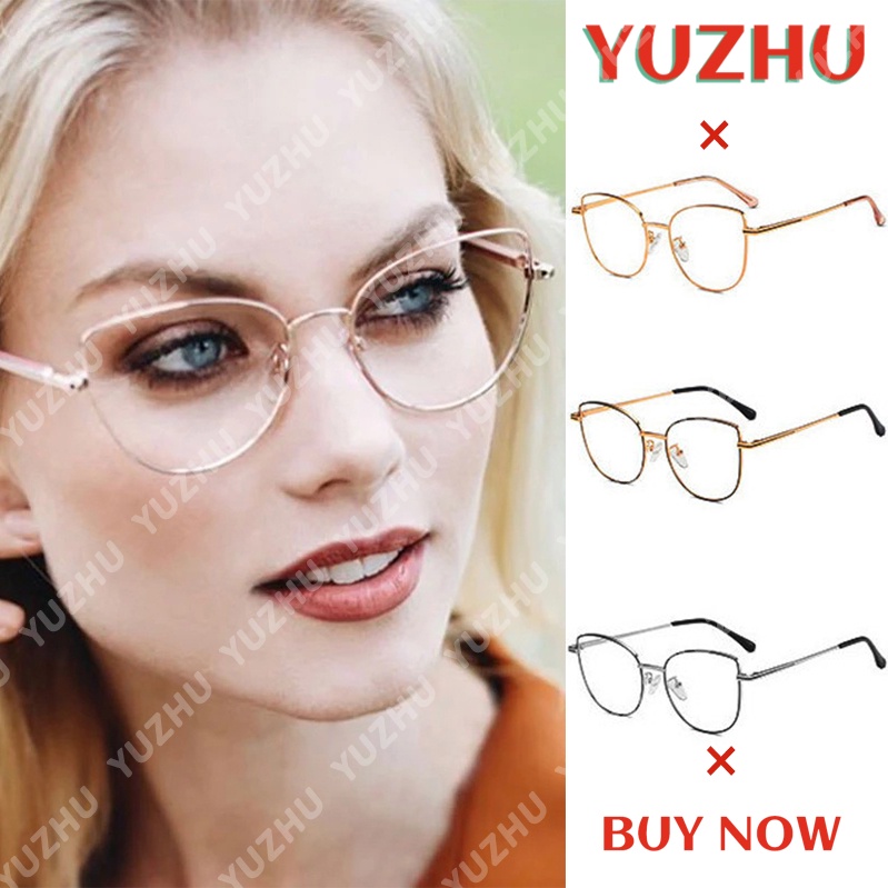 Kính mắt mèo gọng kim loại chống ánh sáng xanh thời trang cho nữ
