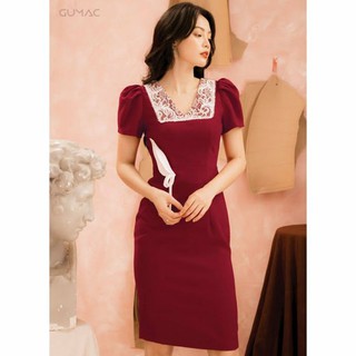Đầm gumac cổ v phối ren size l còn tag