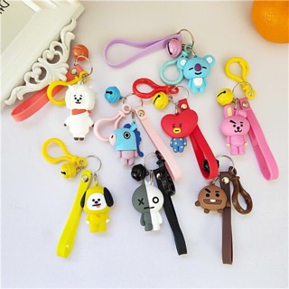 Móc khoá Cao su BT21 BTS kèm dây và chuông