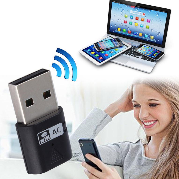 Usb Wifi Không Dây 5ghz Ac600M Băng Tần Kép 802.11ac