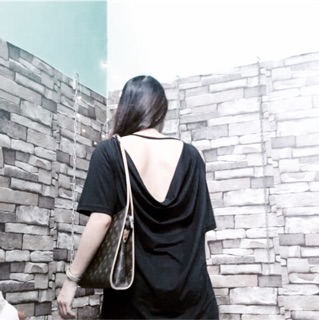 Áo đổ lưng bigsize đen