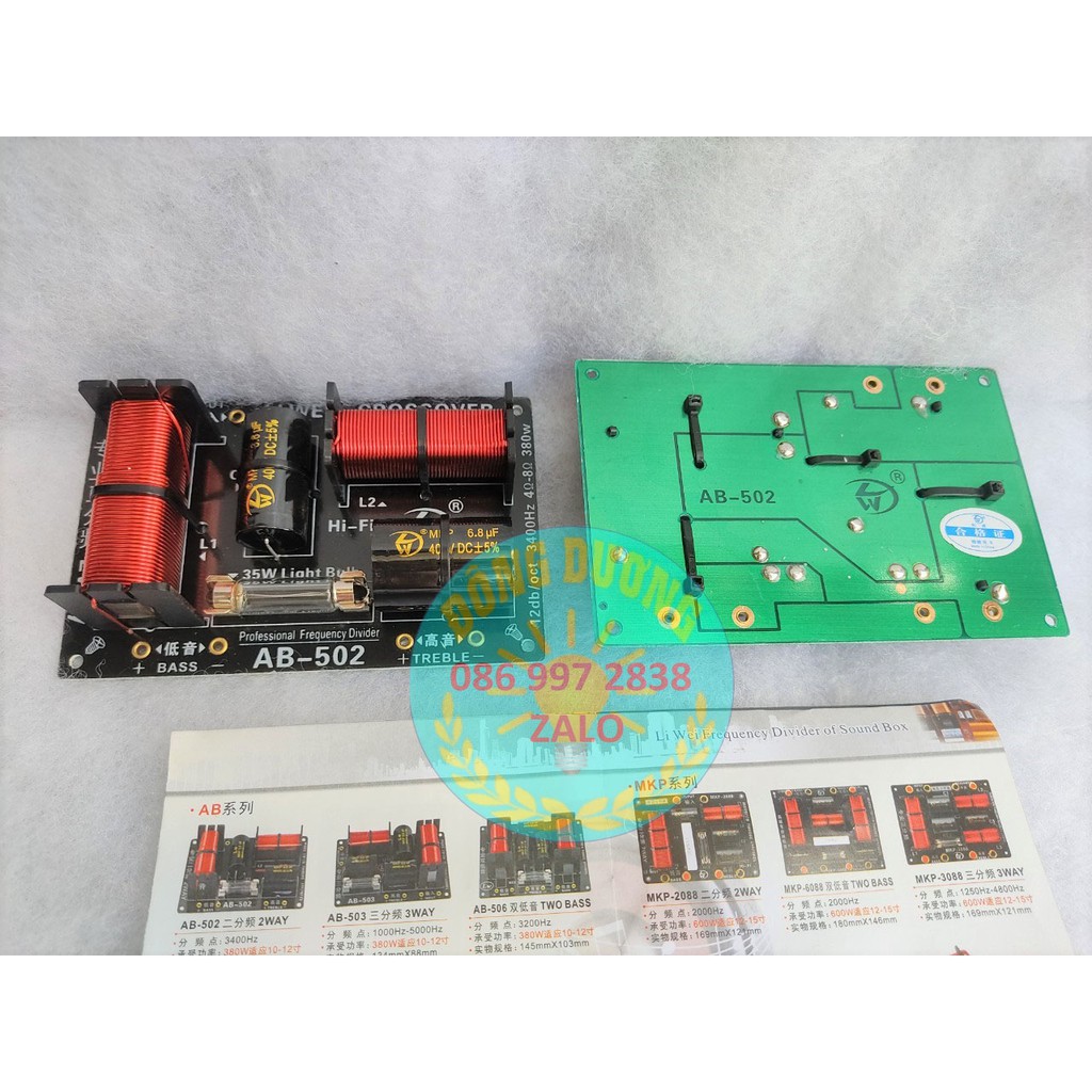 MẠCH PHÂN TẦN FULL ĐƠN DÙNG CHO 1 BAS 1 TRÉP - AB502 - MẠCH PHÂN TẦN 2 LOA