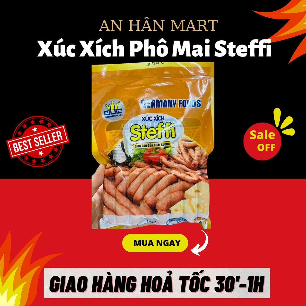 Xúc Xích PhoMai Steffi Đức gói 250gr ( MẪU MỚI )