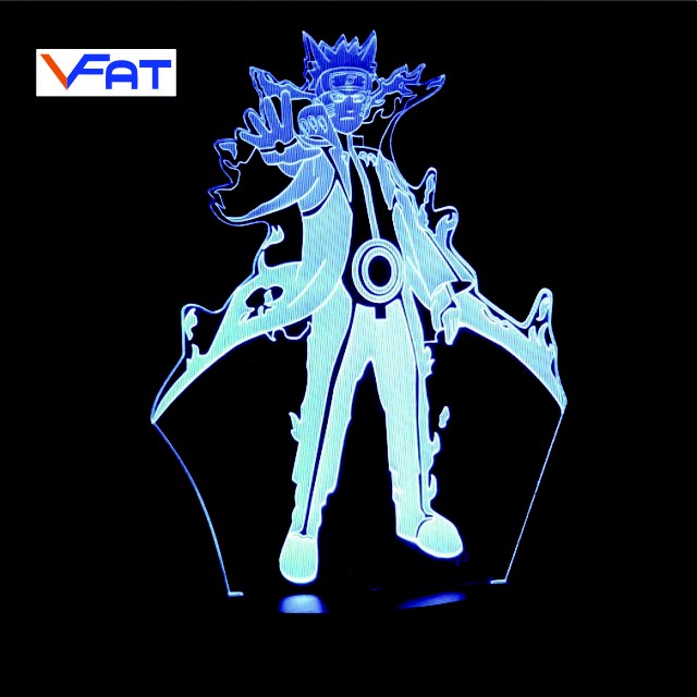 Đèn 3D led, Naruto cửu vĩ, đèn ngủ 16 màu đặc biệt tặng kèm điều khiển và dây nguồn cho20 khách hàng đầu tiên, VFAT Shop