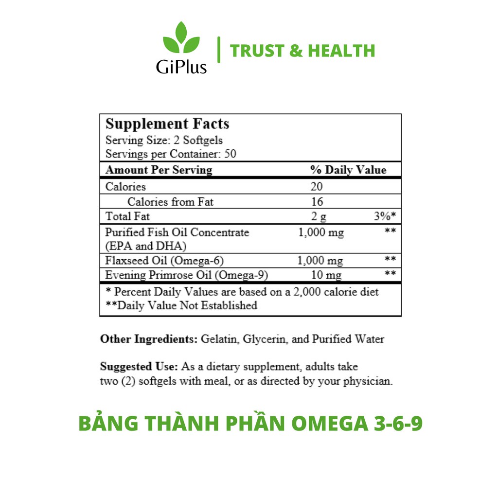 Viên Uống Dầu Cá Bổ Sung Axit Béo Pharmekal Omega 3 6 9