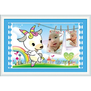 Tranh Thêu Chữ Thập 3D lồng hình và kết hạt đá Sheep con dê EVA8566 (tranh tự thêu) kt:46x34cm