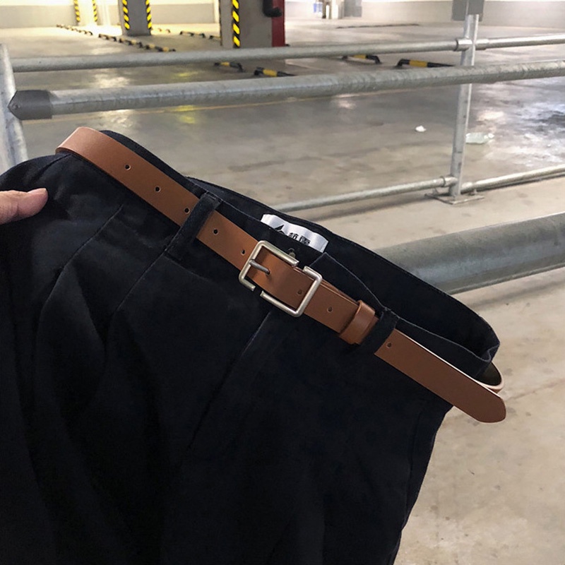 Thắt Lưng Màu Đen Phong Cách hip hop Đơn Giản Cổ Điển Dành Cho Nam Nữ