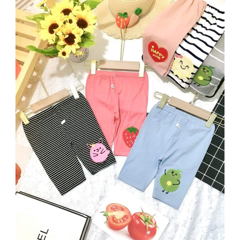 Quần legging ngố lửng chất cotton mịn mát cho bé gái