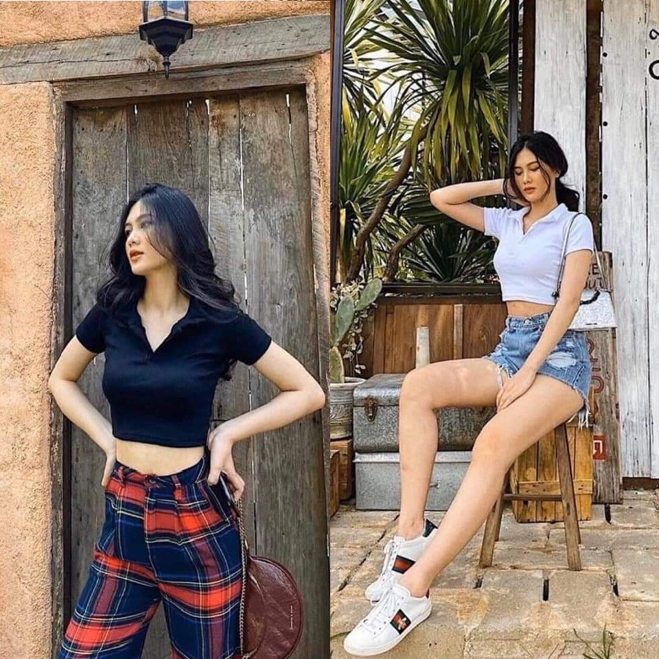 [Mã WASTUP giảm 10% tối đa 30K đơn 99K] ÁO THUN CROPTOP NGẮN - ÁO KIỂU CRT ULZANG NGẮN TAY TRƠN BASIC CỔ BẺ PETER 137 | BigBuy360 - bigbuy360.vn