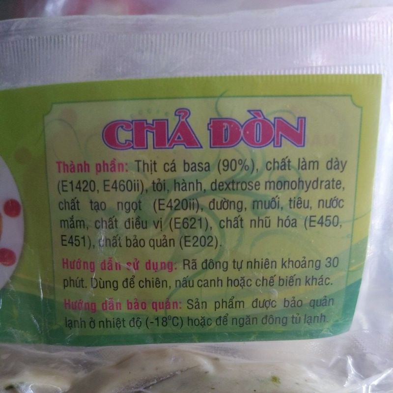 Chả cá basa hấp 500g( chỉ ship HCM)