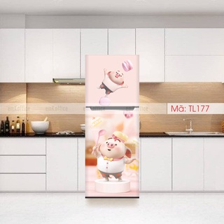 [Nhiều mẫu] Decal dán tủ lạnh, miếng dán tủ lạnh mẫu cute - CB5