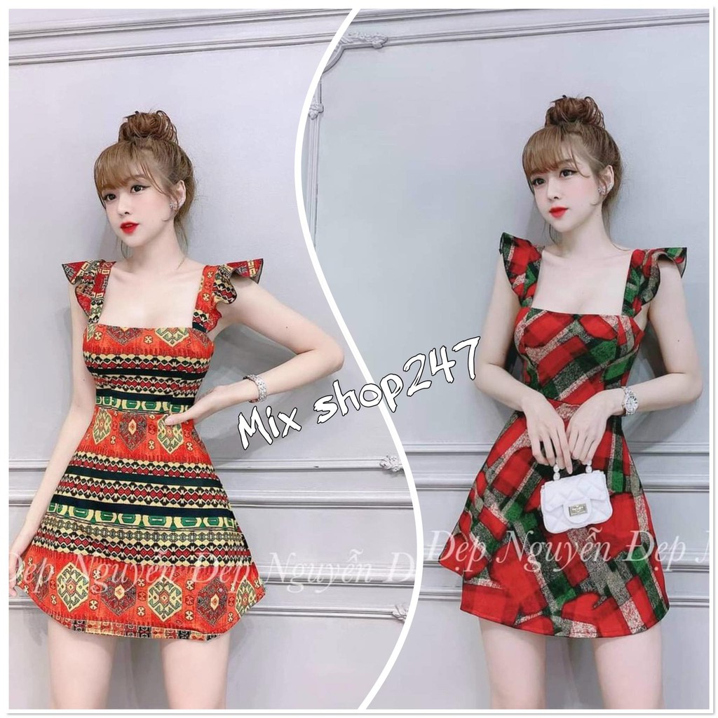 ĐẦM CỔ VUÔNG NỮ DỰ TIỆC CÁNH TIÊN CÓ MÚT NGỰC 2 MÀU ĐI CHƠI SỰ KIỆN CÔNG SỞ ĐÁM TIỆC