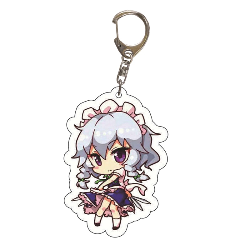 Hhdz TouHou Móc Khóa Acrylic Hai Mặt Hình Nhân Vật Anime Game Reimu Marisa Flandre Koishi Project