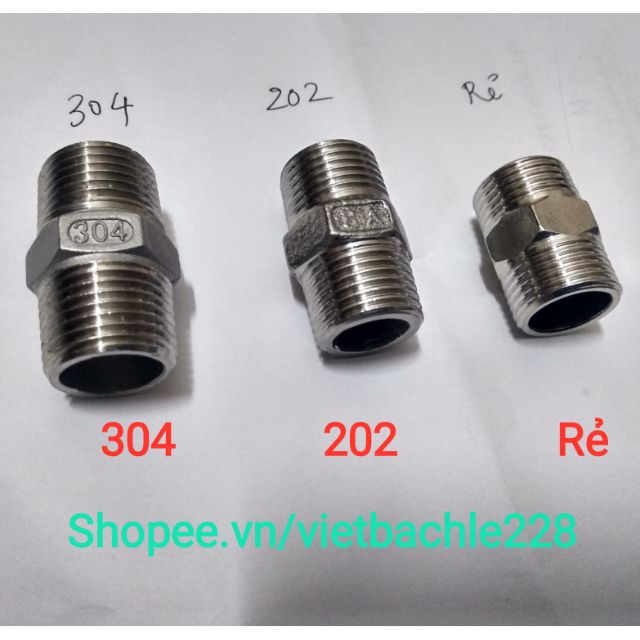 10 Kép Inox, Nối Ren Ngoài Inox 15, 1/2, 21
