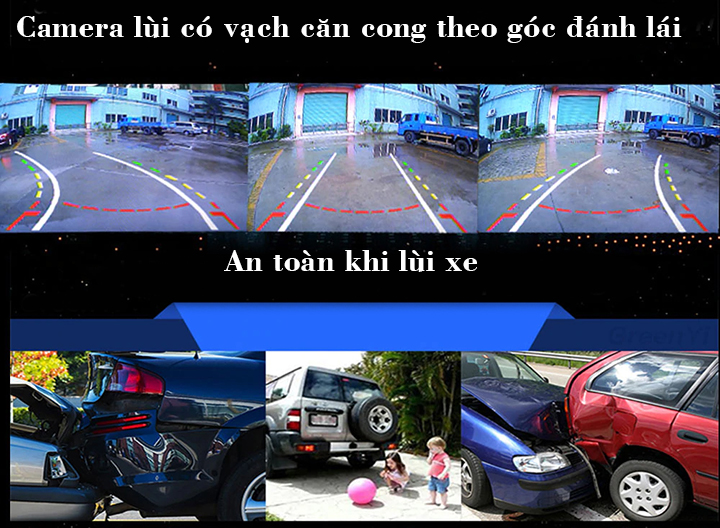 Camera lùi cong theo góc lái chuẩn HD- Màu Bạc