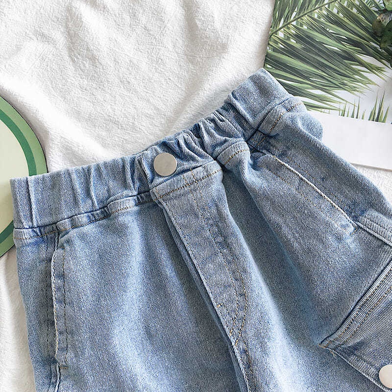 Quần short denim ống rộng thời trang mùa hè năng động cho bé trai