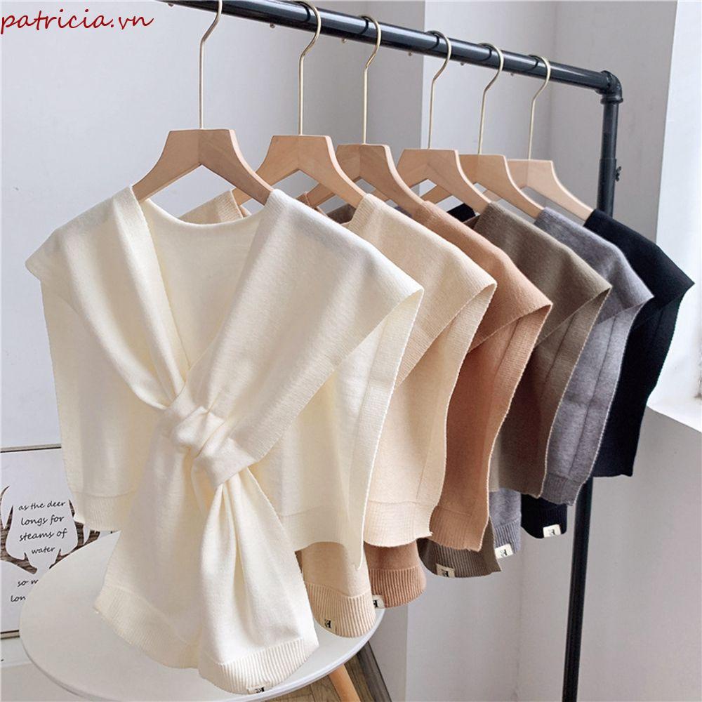 Khăn Choàng Len Đan Chéo Phong Cách Hàn Quốc Đơn Giản Thời Trang Thu Đông Cho Nữ