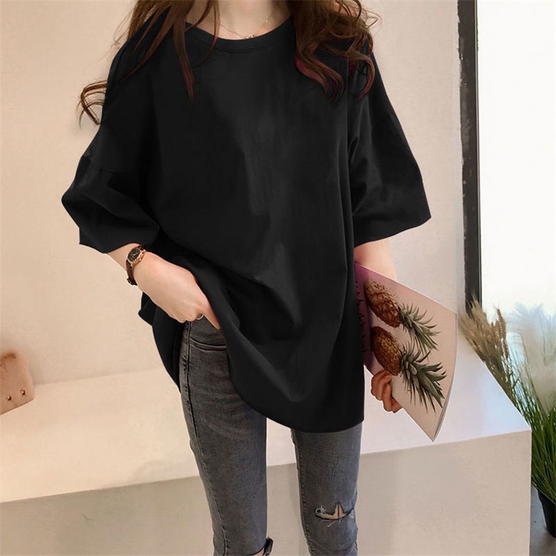 Áo Thun Tay Ngắn Màu Trơn Phong Cách Hàn Quốc Thời Trang Mùa Hè