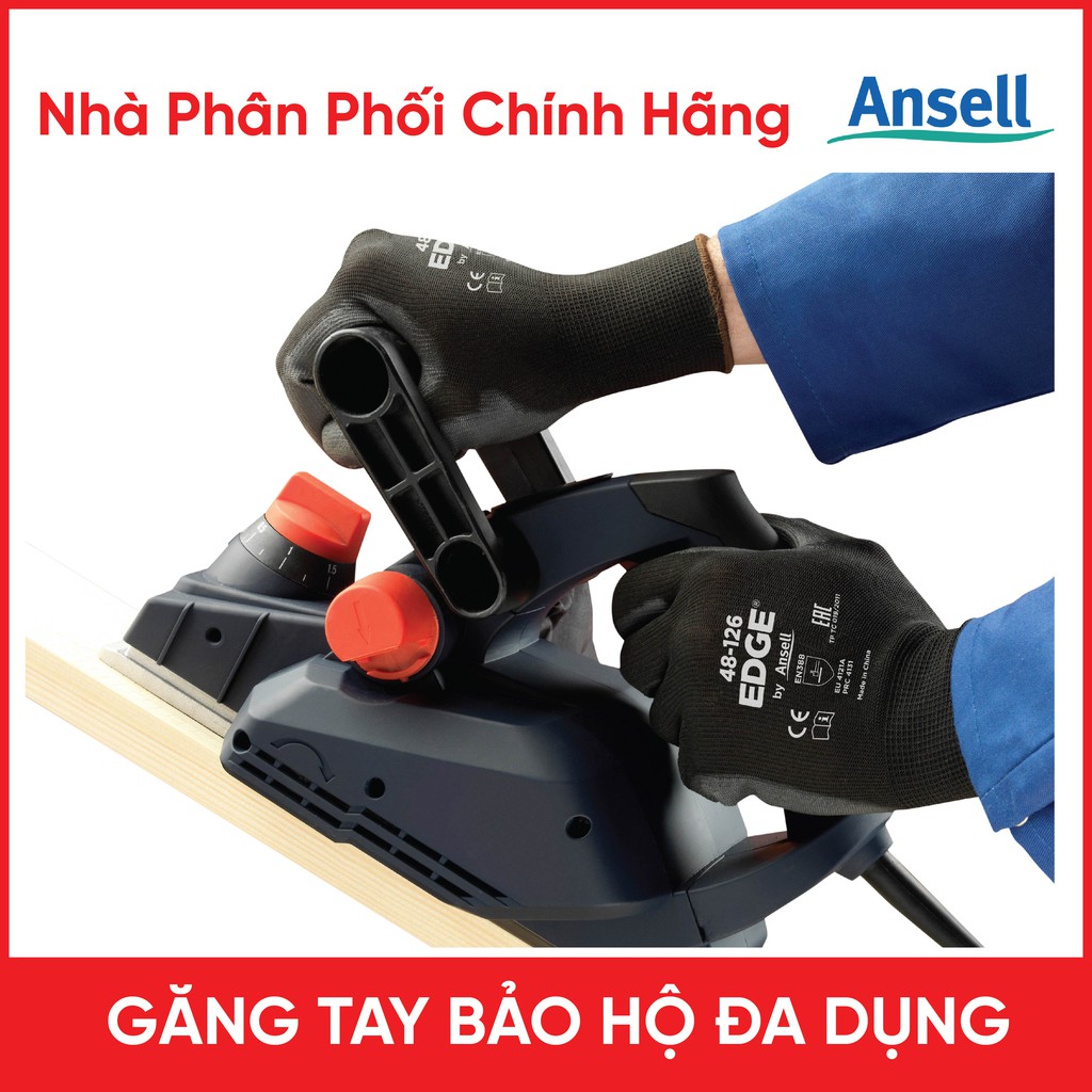 Găng Tay Bảo Hộ Đa Năng Ansell 48-126 Lớp PU Phủ Lòng Bàn Tay Làm Vườn, Khiêng Vác, Đóng Gói