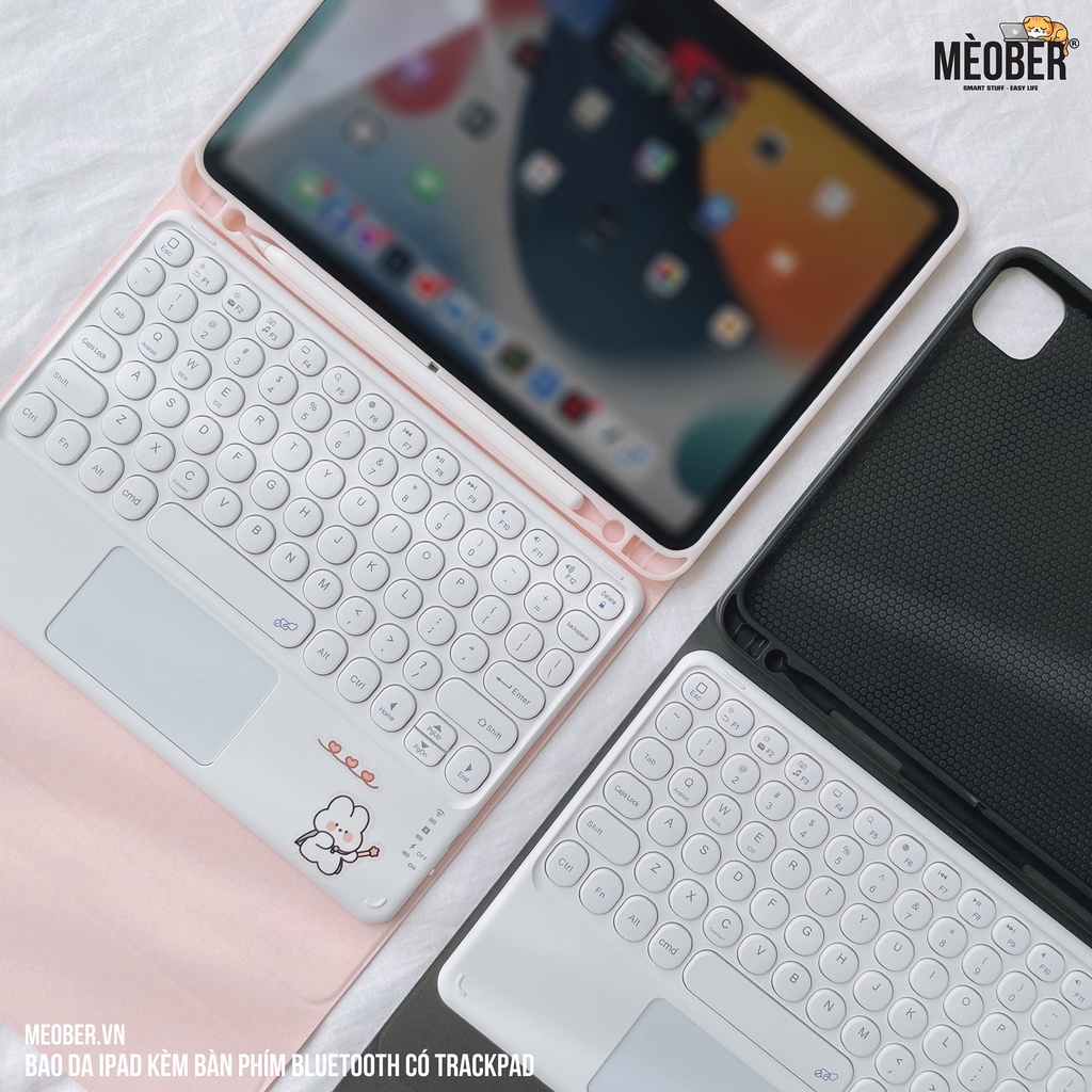 [TẶNG SILENT MOUSE] Bao da kèm bàn phím có trackpad dành cho i pad Air4 i pad Pro 2018-2020-M1 i pad gen 5-6-7-8-9