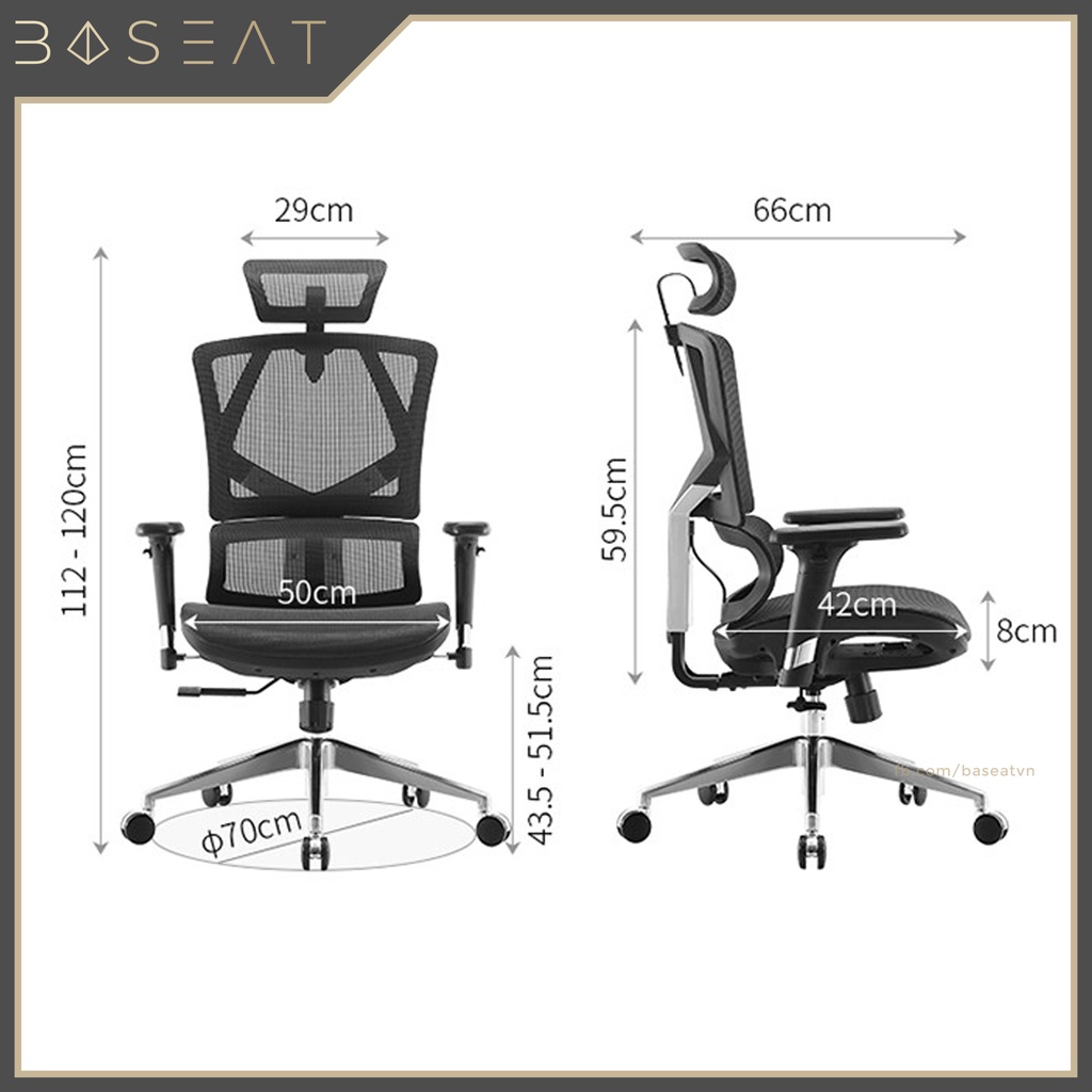 [CÓ SẴN] Sihoo Vito - Ghế lưới công thái học Ergonomics làm việc, phù hợp cả học sinh, dáng người nhỏ