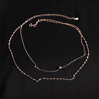 Dây chuyền bạc dây kép bi Le'mare Jewelry D7042