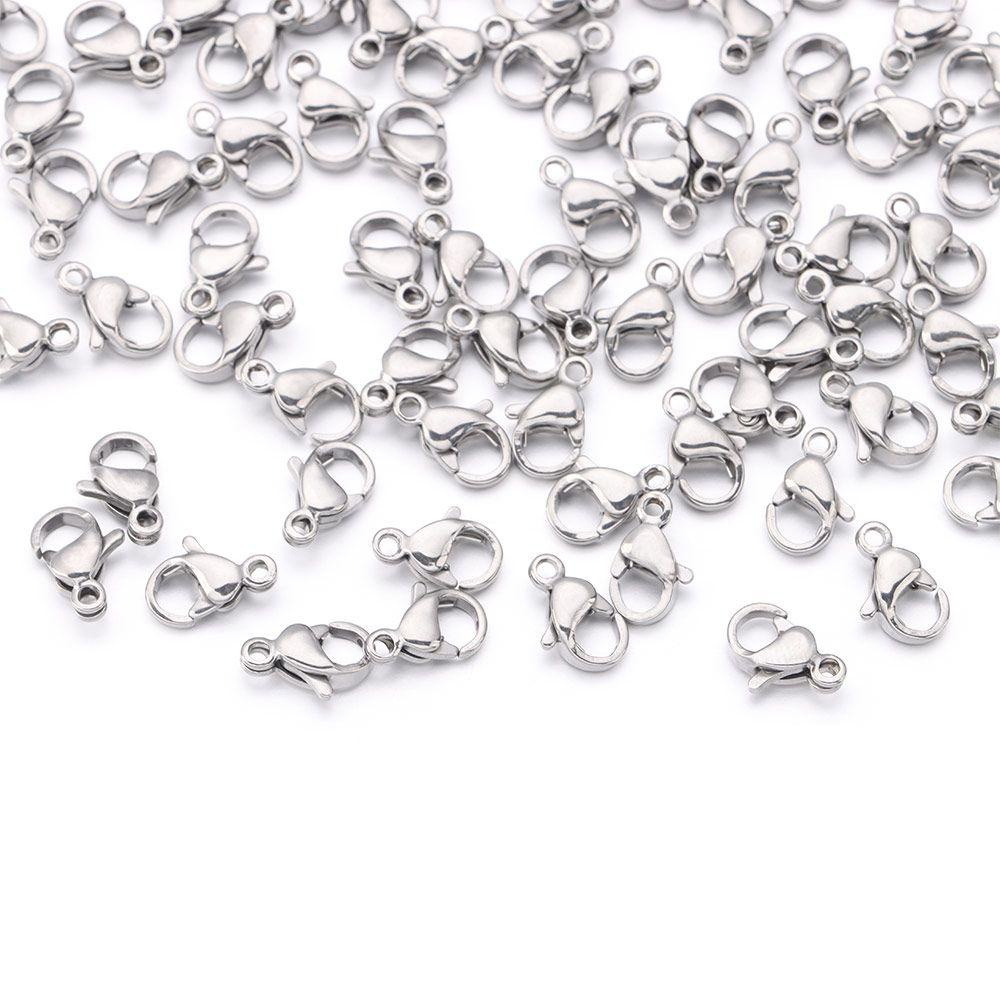 Túi 100 Móc Khóa Nhỏ Bằng Thép Không Gỉ 304 Làm Trang Sức