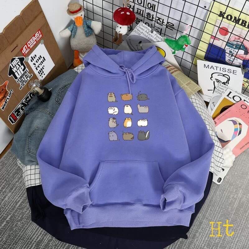 Áo hoodie mười hai mèo HT11, Áo nỉ Unisex from rộng, Chất nỉ ấm mặc không xù, thiết kế phong cách - MODY