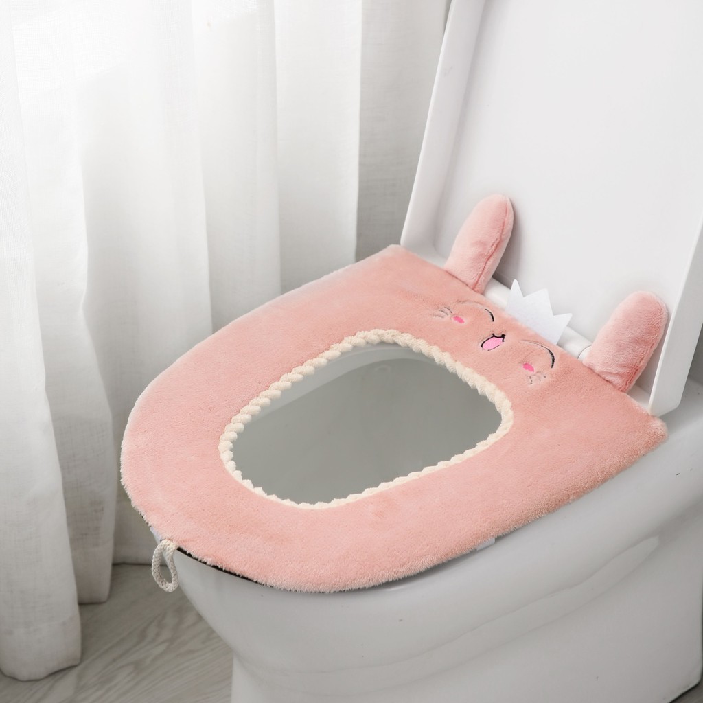 Đệm Lót Bệ Ngồi Toilet JUJIAJIA Bằng Vải Bông Mềm Mịn Không Thấm Nước