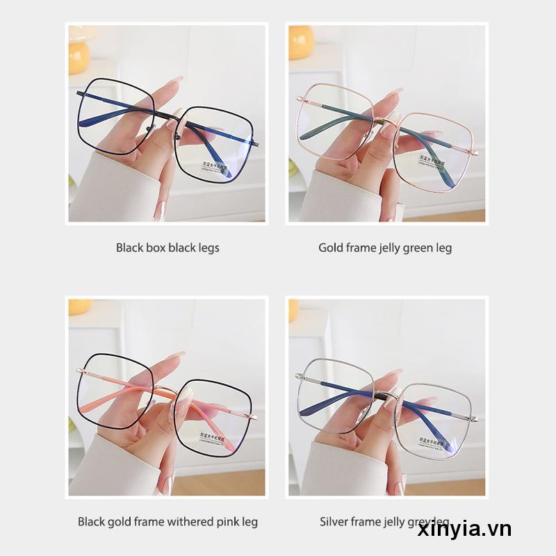 Mắt Kính Gọng Kim Loại Chống Ánh Sáng Xanh Phong Cách Retro Thời Trang Unisex