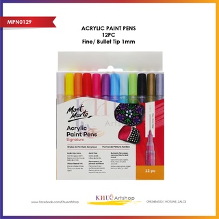 Bút vẽ màu acrylic Mont Marte/ 12pc, 1mm, 3mm