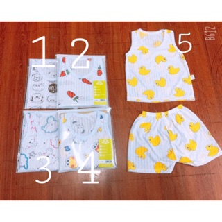 Bộ ba lỗ cotton giấy cho bé
