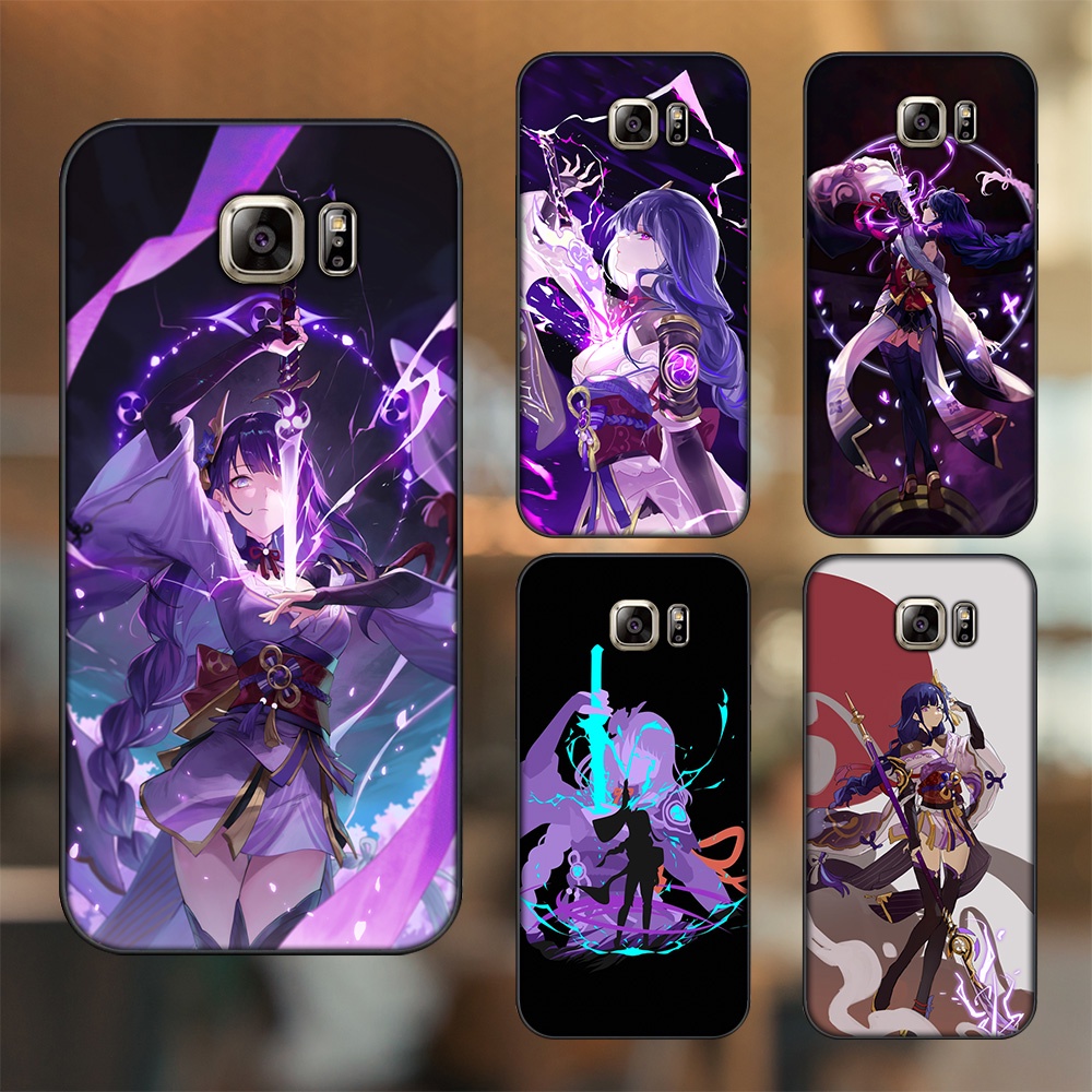 Ốp lưng Samsung Note 5 viền đen in hình Raiden Shogun Genshin Impact