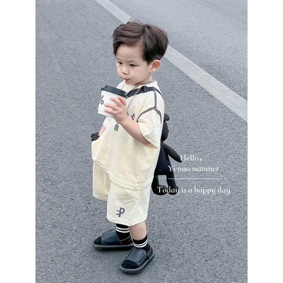 Bộ Đồ Ngắn Tay Thời Trang Mùa Hè Phong Cách Mới Mẻ Dành Cho Bé Trai