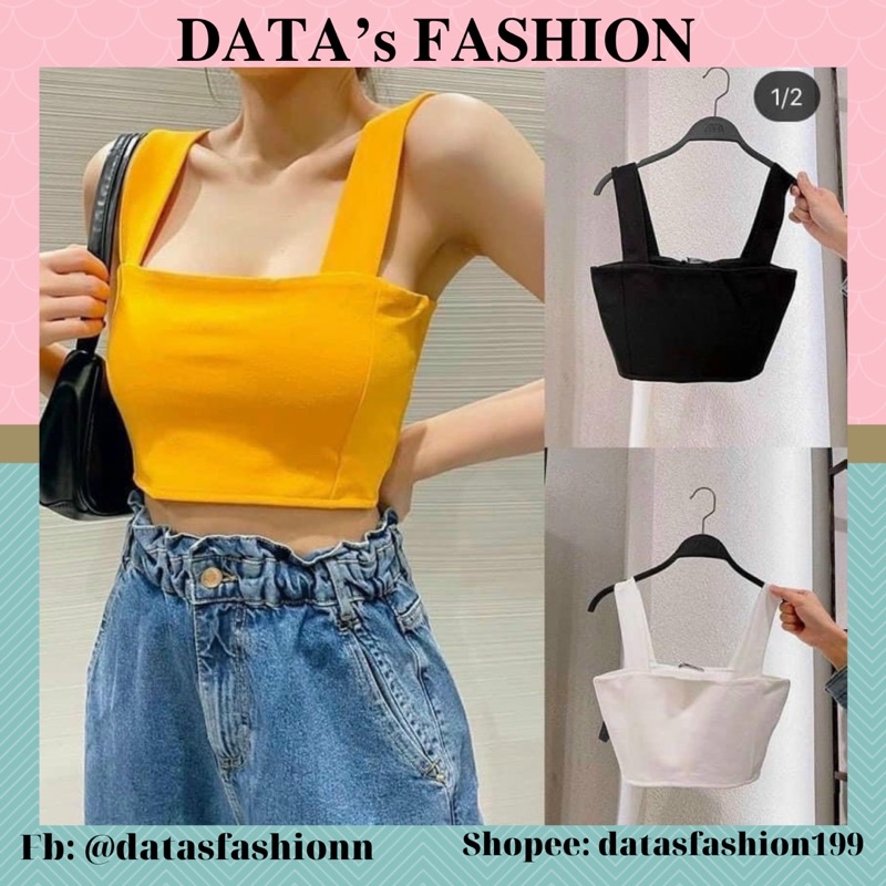 ÁO 2 DÂY BẢN TO DÁNG CROPTOP - ÁO CROPTOP 2 DÂY BẢN TO