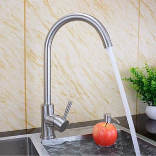 Vòi ngỗng rửa bát nóng lạnh chậu Inox 304