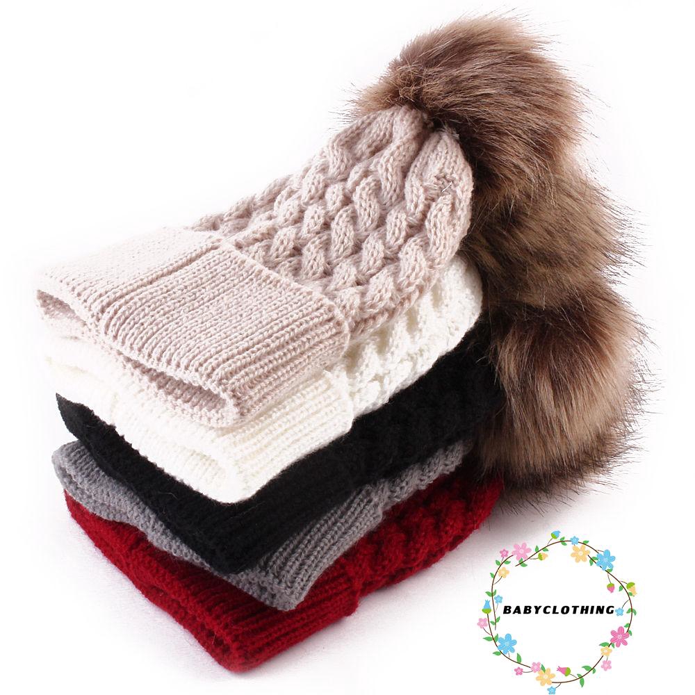 Mũ len đan giữ ấm thời trang mới cho bé gái