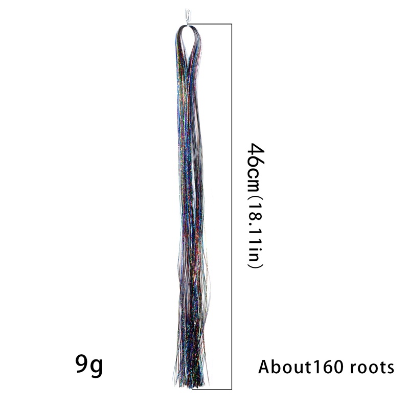 Bộ Tóc Giả Nối Dài 46cm Kèm 2400 Sợi Kim Tuyến Cho Nữ