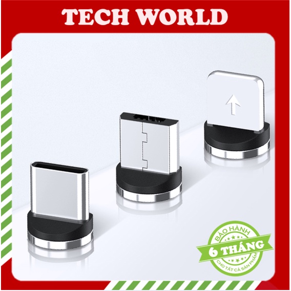 Đầu Cắm Micro USB Từ Tính Tech World Đầu Type-C Cáp Cho AM17 AM23 AM30 AM33 AM51 AM67 AM68 AM70 Dành Cho iOS Samsung