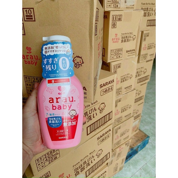Nước rửa bình sữa Arau Baby nội địa Nhật chai 500ml/ Bịch loại 500ml