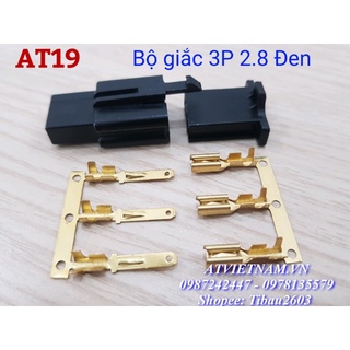 Bộ Giắc Nhựa 3 Lỗ Đen 3P 2.8 - AT19 ( 1 bịch/10 bộ)