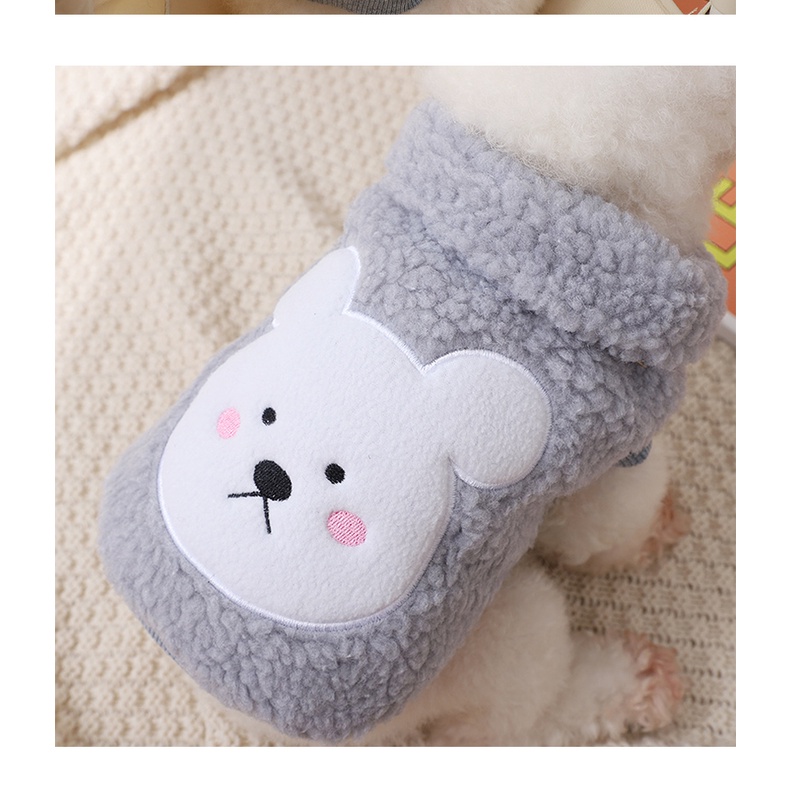Áo Khoác Vải Lông Cừu Mùa Đông In Họa Tiết Chó Poodle Dễ Thương Cho Thú Cưng